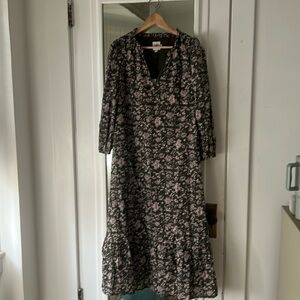NWT Target x The Nines by Hatch Olive Floral Print Ruffle Hem Maternity Dress